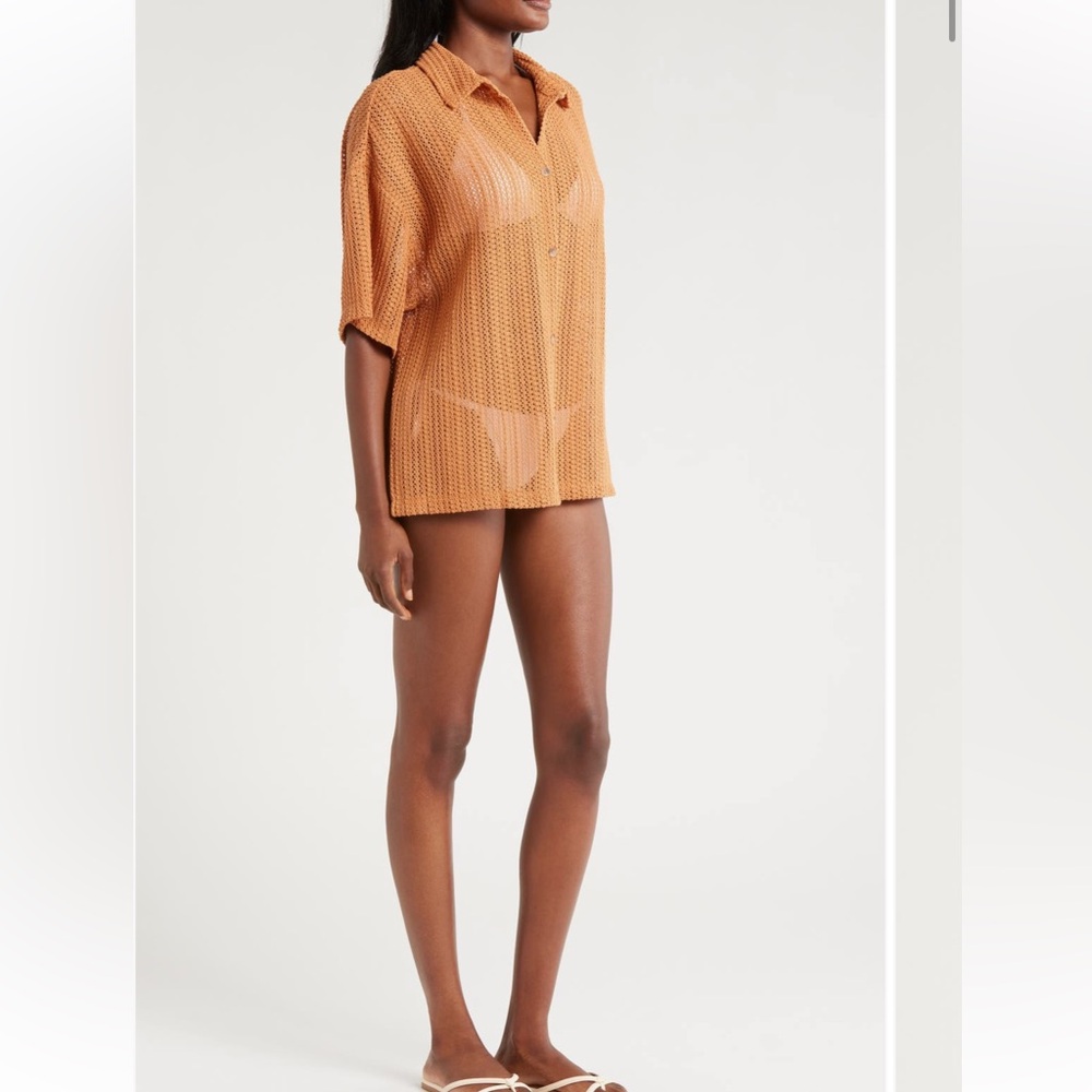 Billabong Beach Knit Cover Up Shirt - Medium - Picture 5 of 8